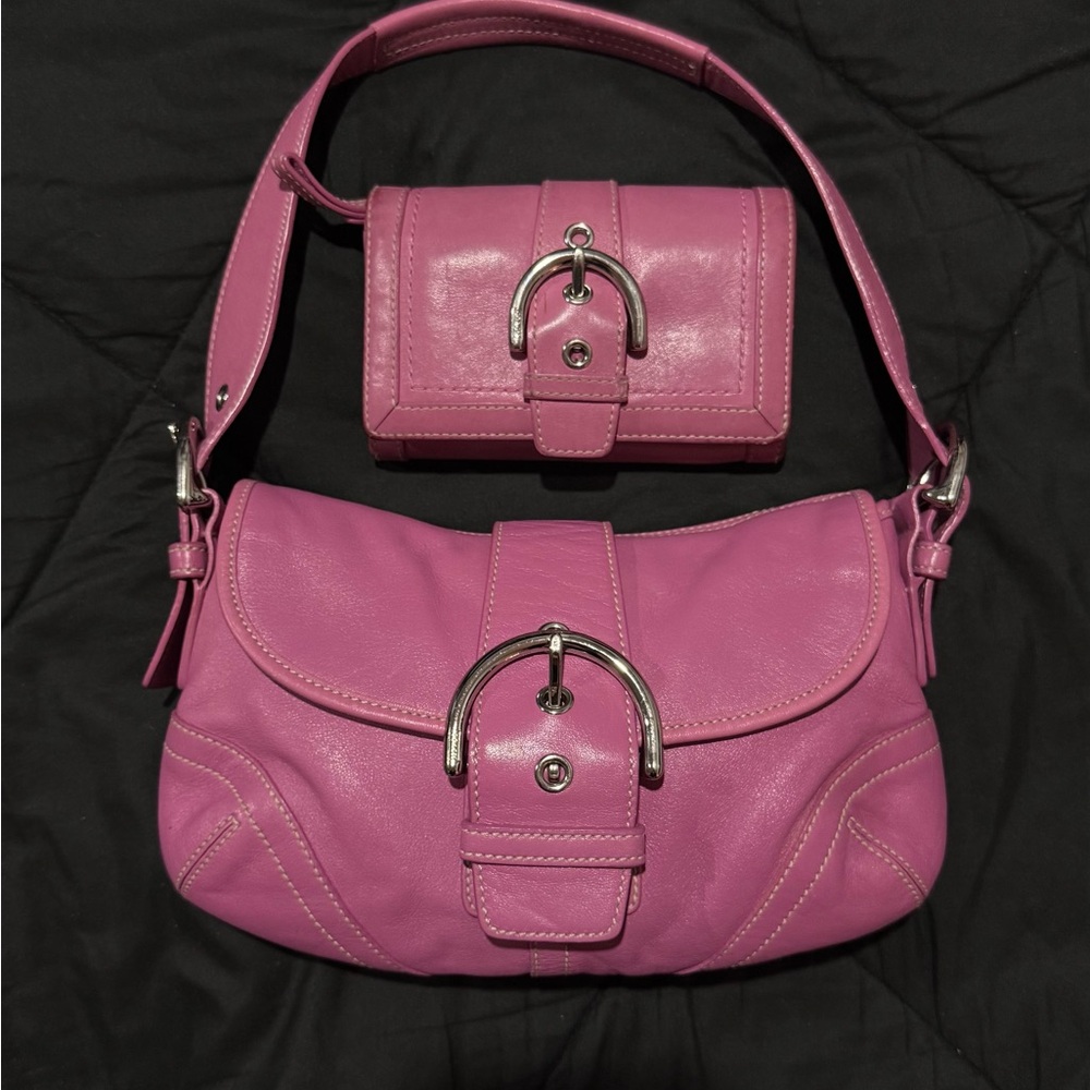 Coach pink soho shoulder bag with matching wallet *Looking to trade*